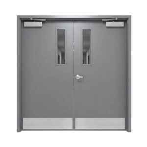 2x - Narrow glass kits 5''X26'' on double door hm
