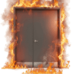 90-Minute Fire-Rated HM Double Uneven Hollow Metal Doors – 5’0” x 6’8”